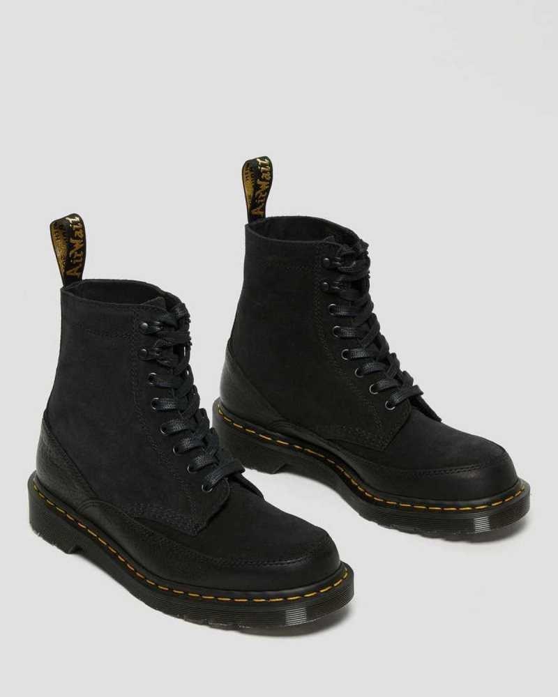 Dr Martens 1460 Guard Leather Lace Up Boots Black | 09DQBUAPH