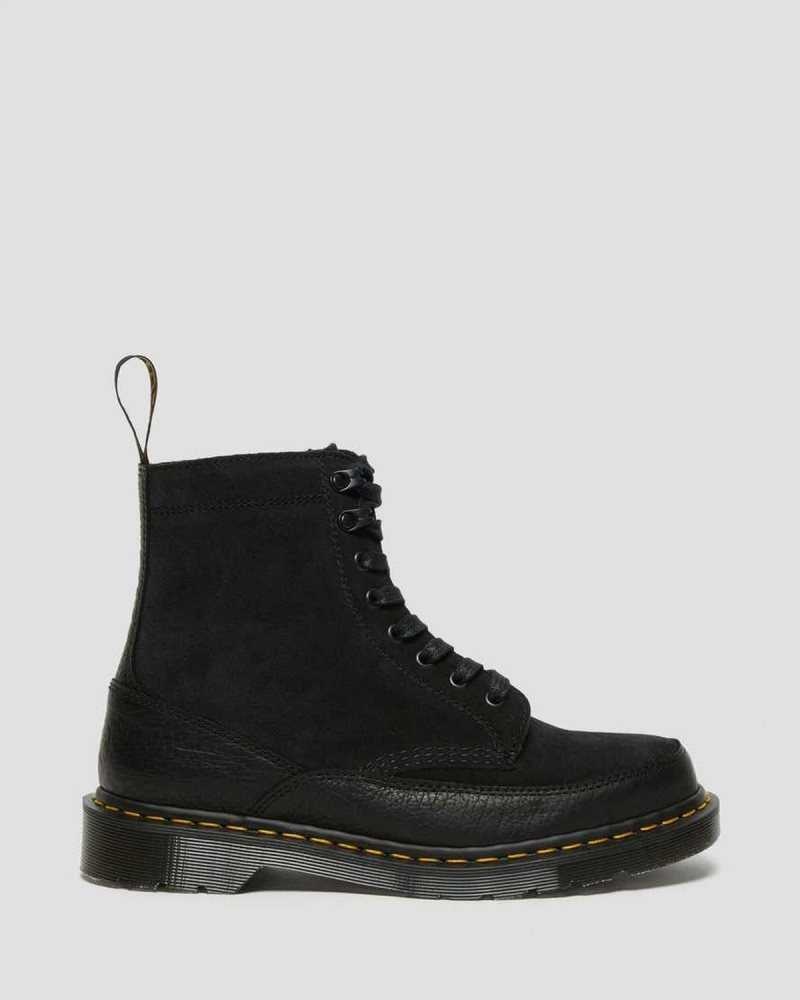 Dr Martens 1460 Guard Leather Lace Up Boots Black | 09DQBUAPH