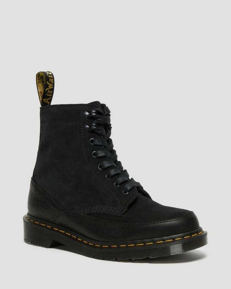 Dr Martens 1460 Guard Leather Lace Up Boots Black | 09DQBUAPH