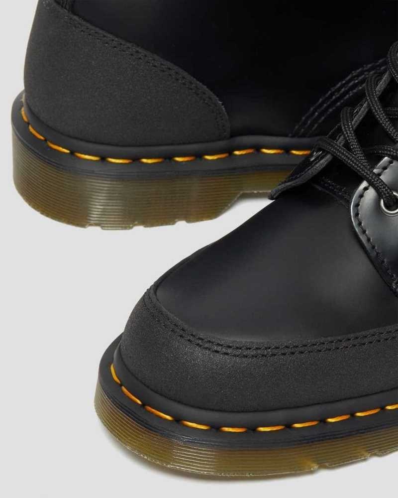 Dr Martens 1460 Guard Panel Leather Lace Up Boots Black | 16JAXQRYL