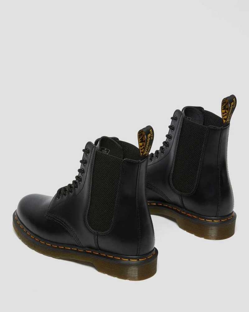 Dr Martens 1460 Harper Smooth Leather Lace Up Boots Black | 06UBGHWQX