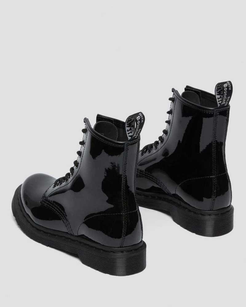 Dr Martens 1460 Mono Patent Leather Lace Up Boots Black | 07LKGNQVM