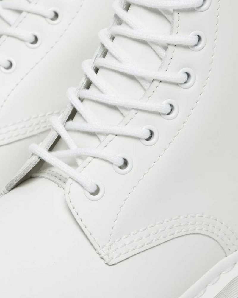 Dr Martens 1460 Mono Smooth Leather Lace Up Boots White | 98NYIMDKB