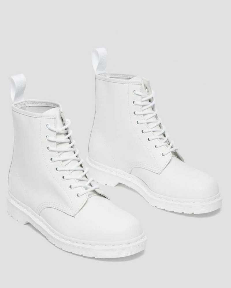 Dr Martens 1460 Mono Smooth Leather Lace Up Boots White | 98NYIMDKB