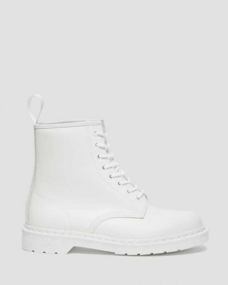 Dr Martens 1460 Mono Smooth Leather Lace Up Boots White | 98NYIMDKB