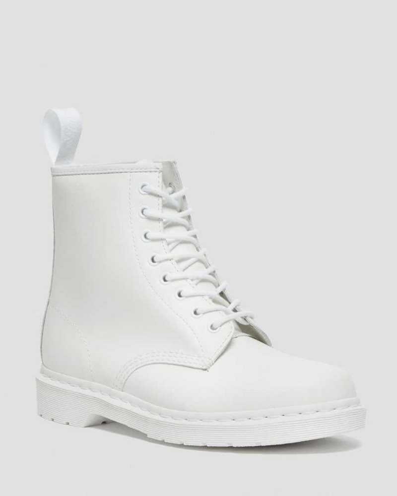 Dr Martens 1460 Mono Smooth Leather Lace Up Boots White | 98NYIMDKB