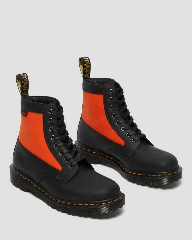 Dr Martens 1460 Panel Leather Lace Up Boots Black | 12FJXBICO