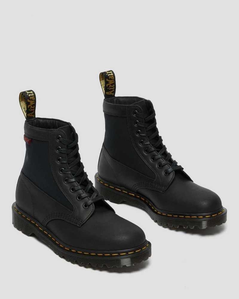 Dr Martens 1460 Panel Leather Lace Up Boots Black | 07CYJAMQO