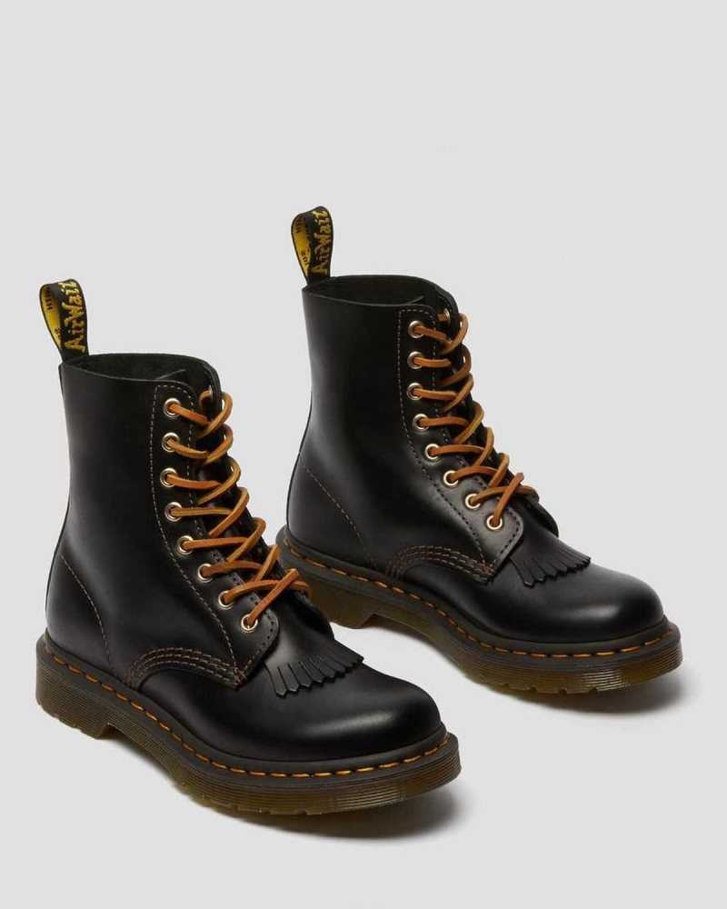 Dr Martens 1460 Pascal Abruzzo Leather Boots Black | 76MKSZNFU