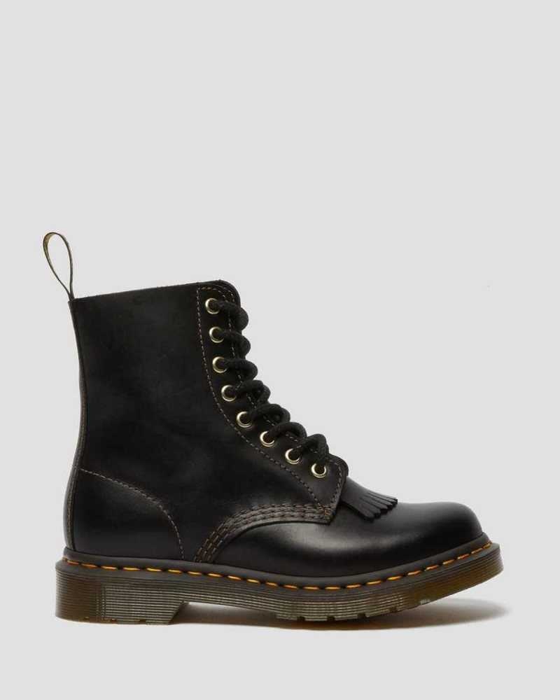 Dr Martens 1460 Pascal Abruzzo Leather Boots Black | 76MKSZNFU