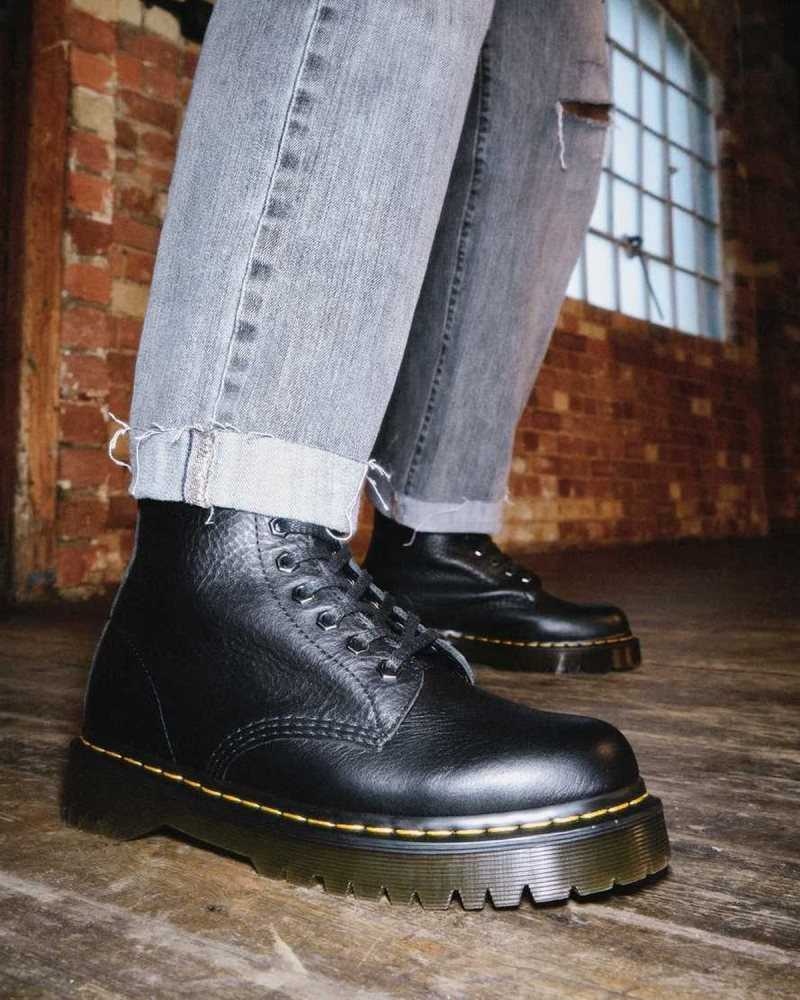 Dr Martens 1460 Pascal Bex Leather Lace Up Boots Black | 07LTJZWSQ