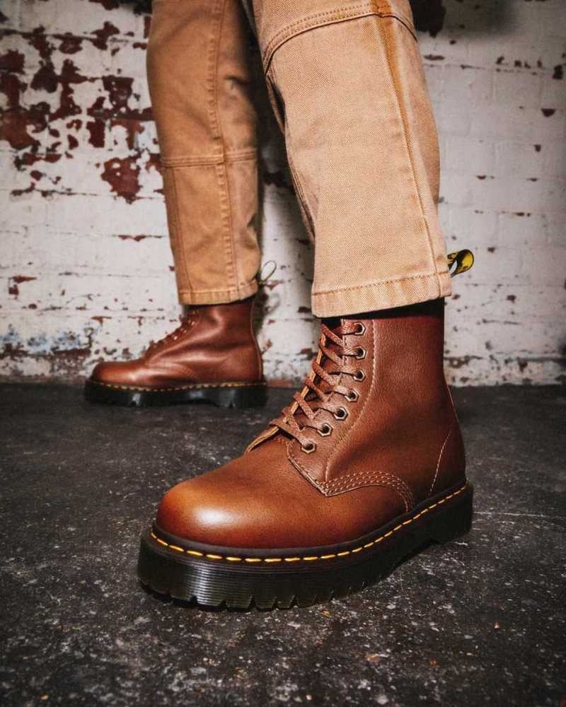 Dr Martens 1460 Pascal Bex Leather Lace Up Boots Brown | 98JLIEVZW