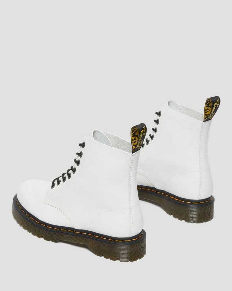 Dr Martens 1460 Pascal Bex Pisa Leather Lace Up Boots White | 92JLSYENZ