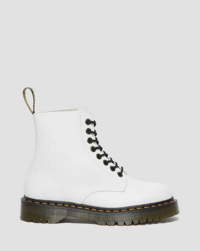 Dr Martens 1460 Pascal Bex Pisa Leather Lace Up Boots White | 92JLSYENZ