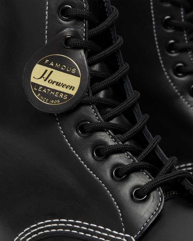 Dr Martens 1460 Pascal Cavalier Leather Lace Up Boots Black | 18RCDTOZE