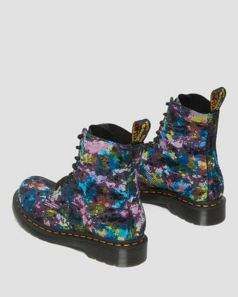 Dr Martens 1460 Pascal Confetti Suede Lace Up Boots Black | 93QDZHGCK