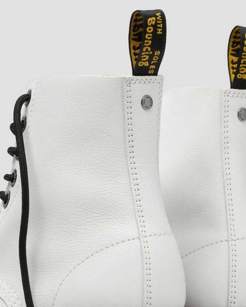 Dr Martens 1460 Pascal Max Leather Platform Boots White | 26VAQYUKL