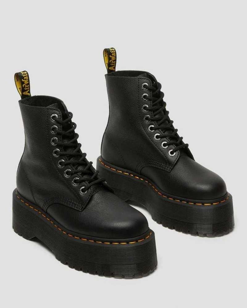 Dr Martens 1460 Pascal Max Leather Platform Boots Black | 87XGQOHWP