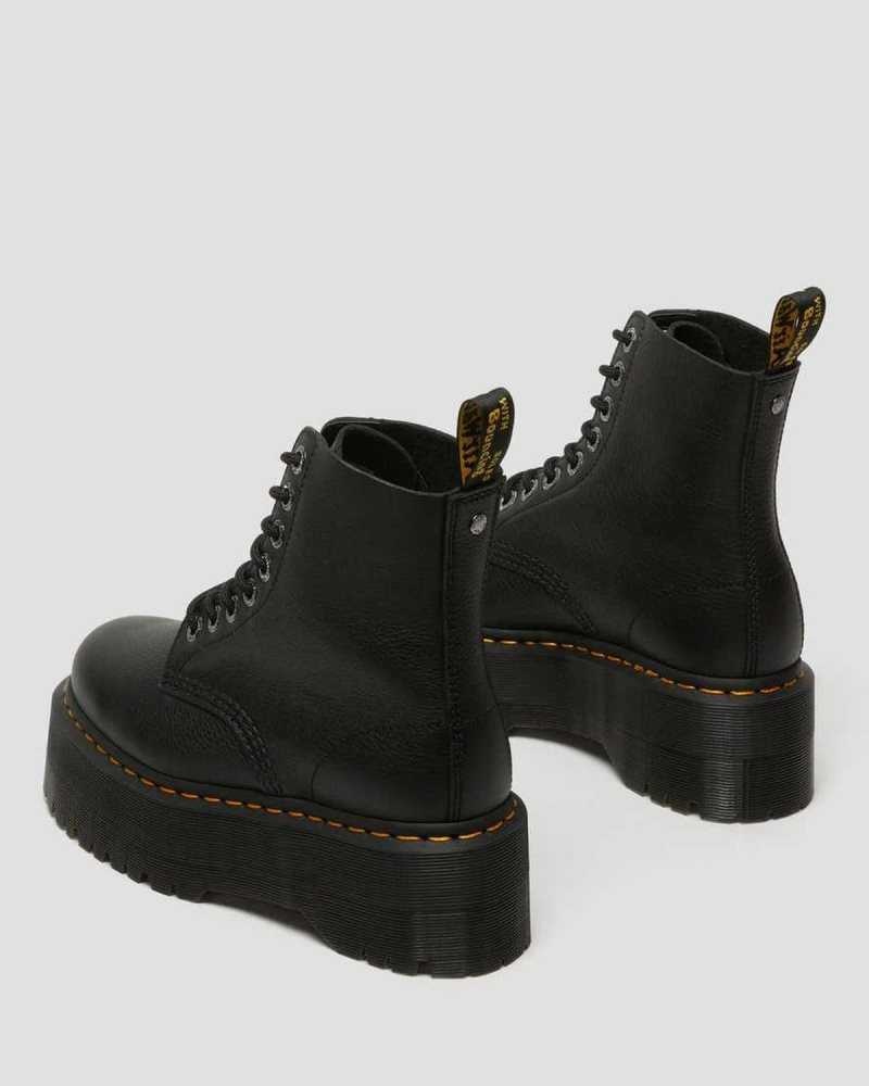 Dr Martens 1460 Pascal Max Leather Platform Boots Black | 87XGQOHWP