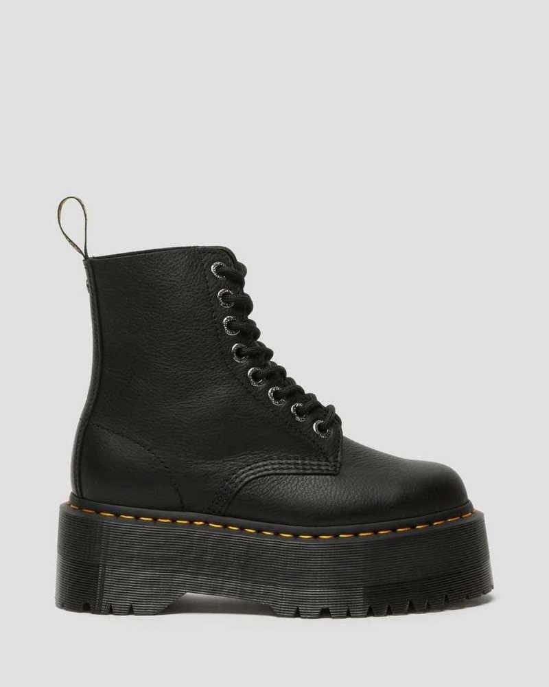 Dr Martens 1460 Pascal Max Leather Platform Boots Black | 87XGQOHWP