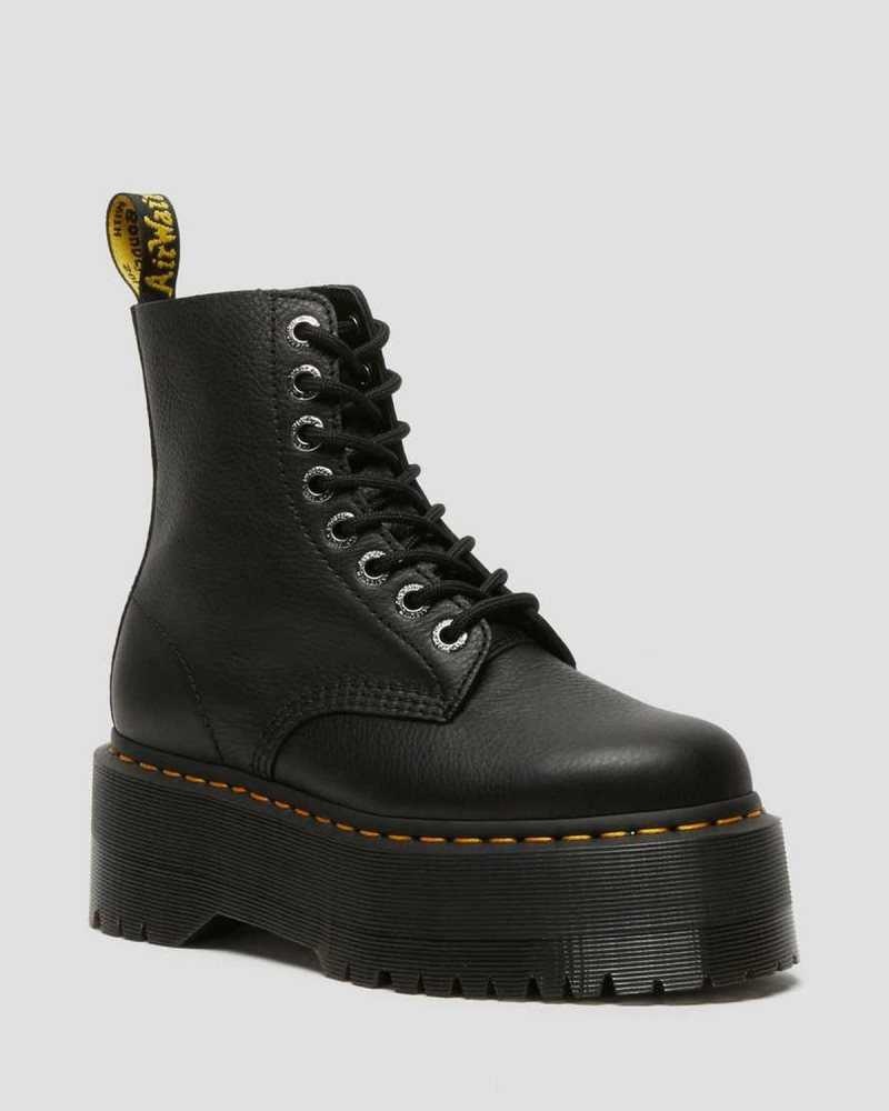 Dr Martens 1460 Pascal Max Leather Platform Boots Black | 87XGQOHWP