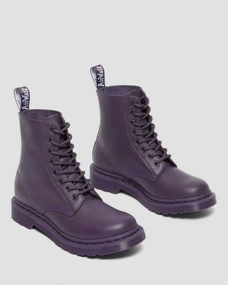 Dr Martens 1460 Pascal Mono Lace Up Boots Blackcurrant Virginia | 91VLYUWJZ