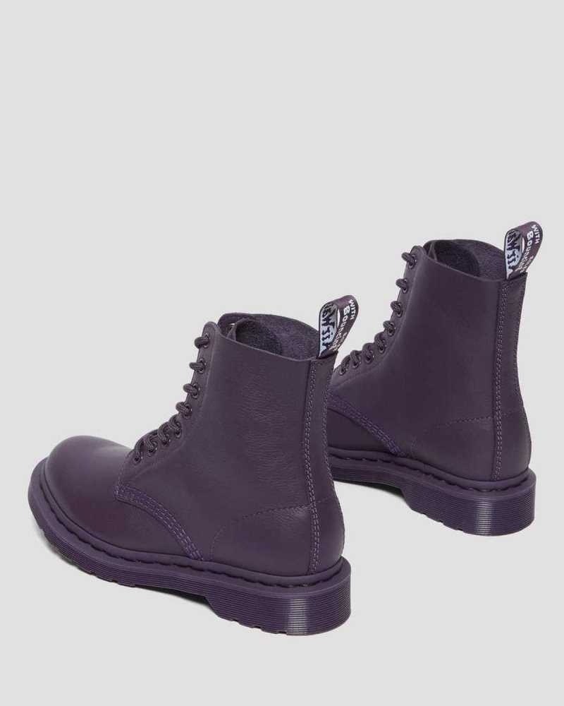 Dr Martens 1460 Pascal Mono Lace Up Boots Blackcurrant Virginia | 91VLYUWJZ