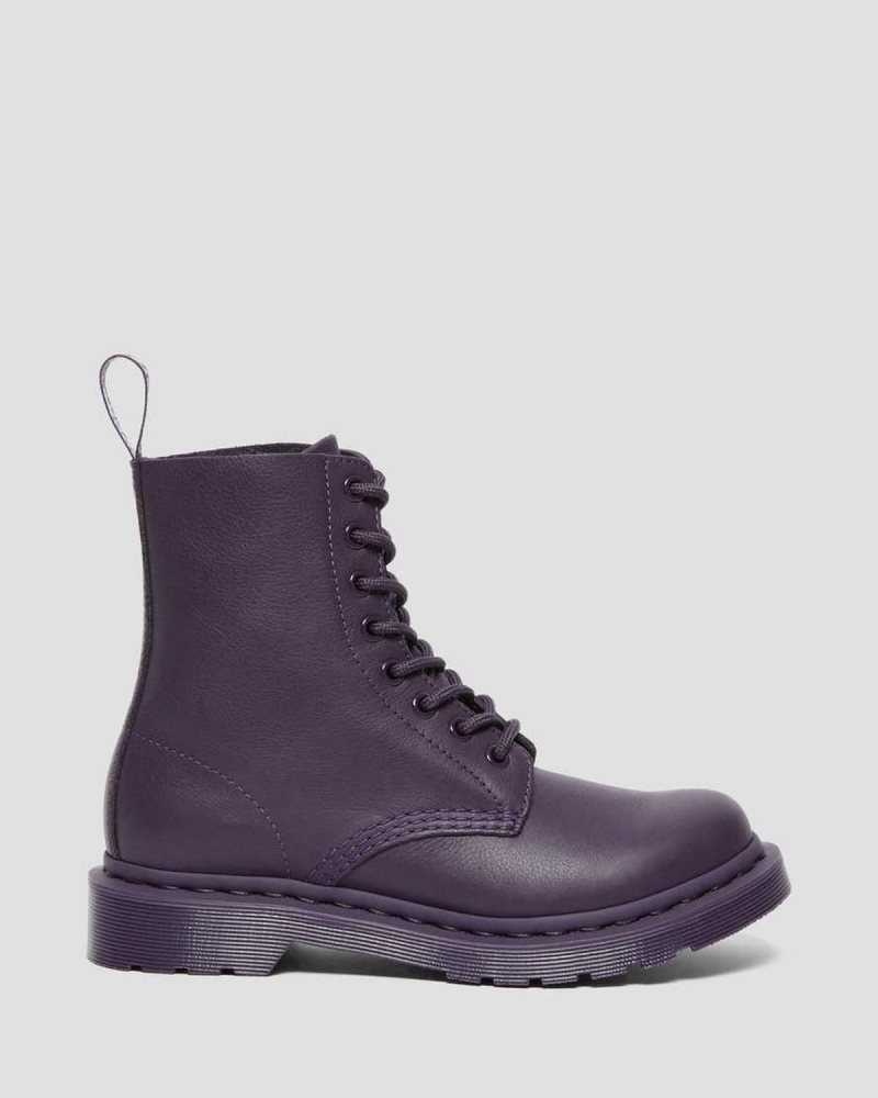 Dr Martens 1460 Pascal Mono Lace Up Boots Blackcurrant Virginia | 91VLYUWJZ