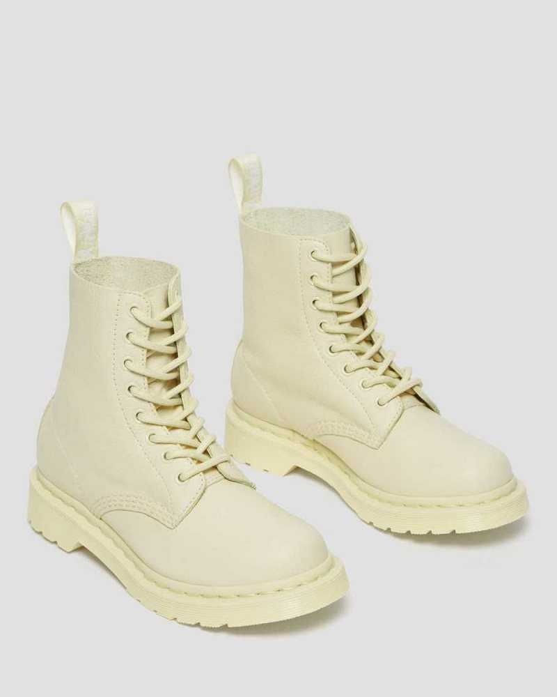 Dr Martens 1460 Pascal Mono Lace Up Boots Cream | 01JQLMRYA