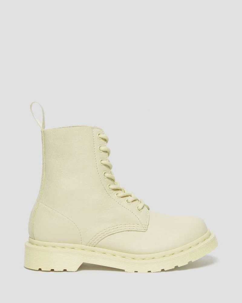 Dr Martens 1460 Pascal Mono Lace Up Boots Cream | 01JQLMRYA