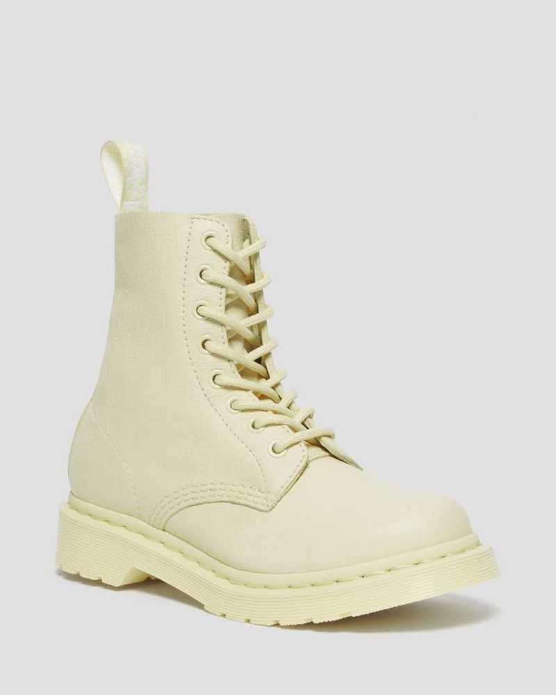 Dr Martens 1460 Pascal Mono Lace Up Boots Cream | 01JQLMRYA