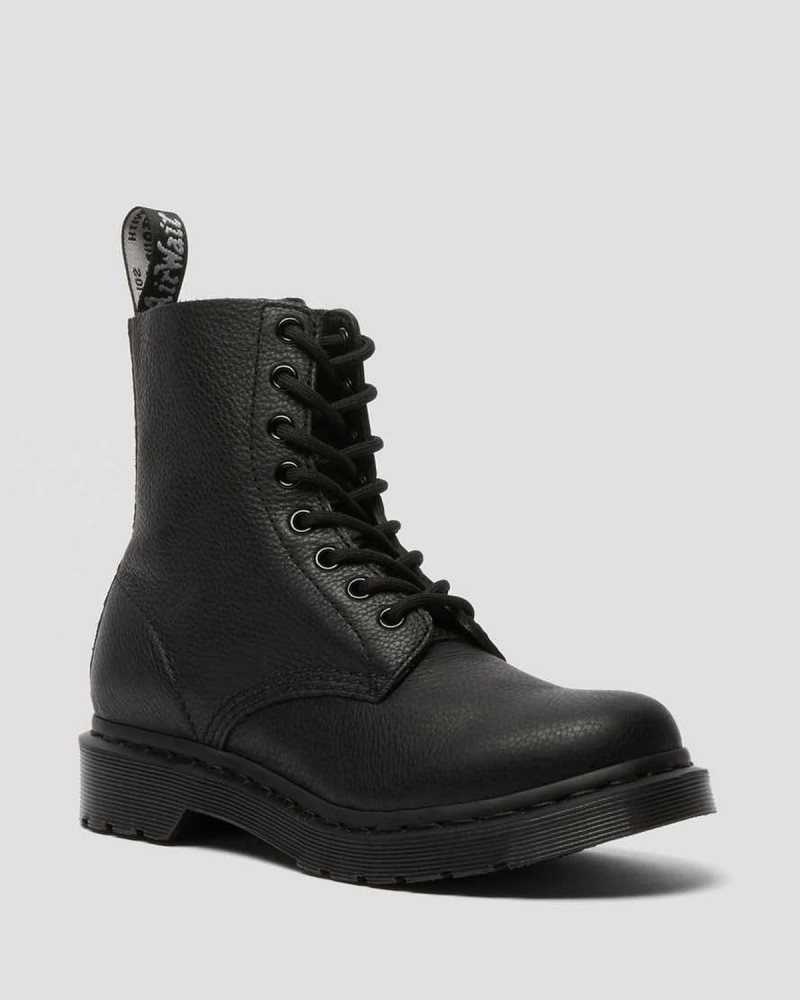 Dr Martens 1460 Pascal Mono Lace Up Boots Black | 98ZKJLCIQ