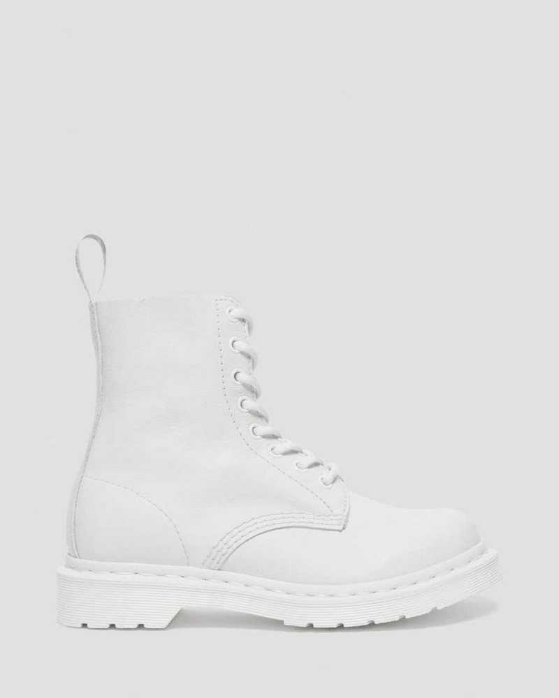 Dr Martens 1460 Pascal Mono Lace Up Boots White | 84GULMSZX