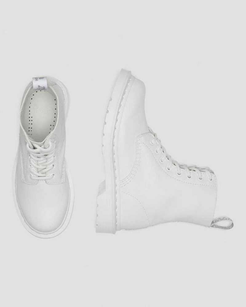 Dr Martens 1460 Pascal Mono Lace Up Boots White | 84GULMSZX