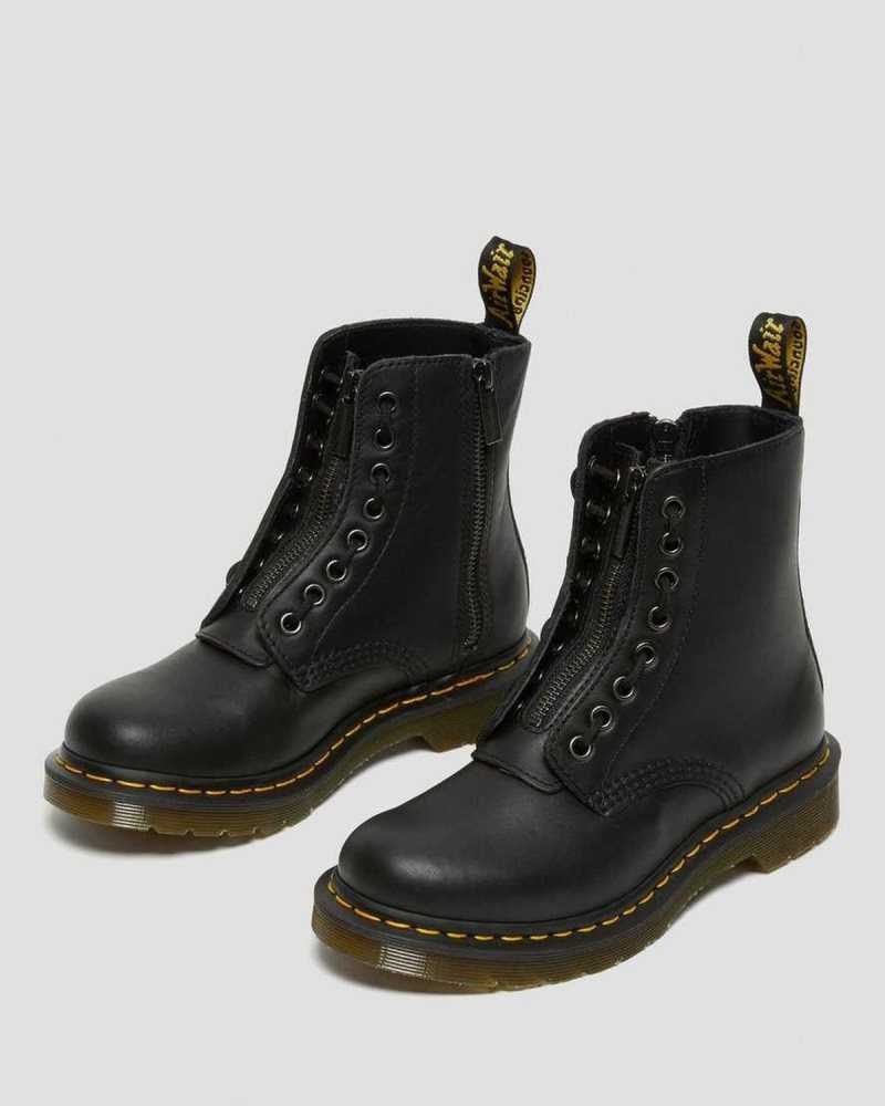 Dr Martens 1460 Pascal Nappa Zipper Boots Black | 57XPAJGML