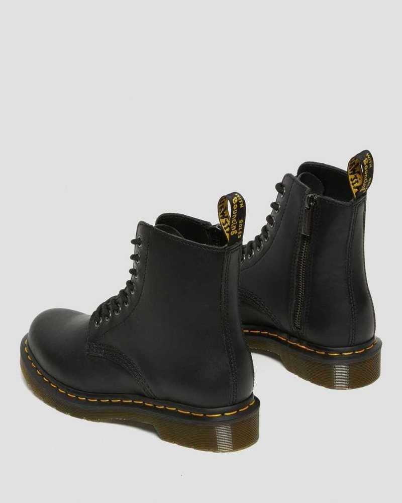 Dr Martens 1460 Pascal Nappa Zipper Boots Black | 57XPAJGML