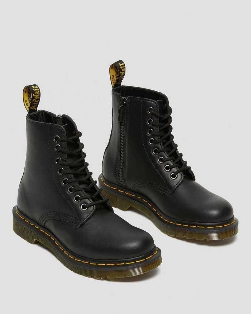 Dr Martens 1460 Pascal Nappa Zipper Boots Black | 57XPAJGML