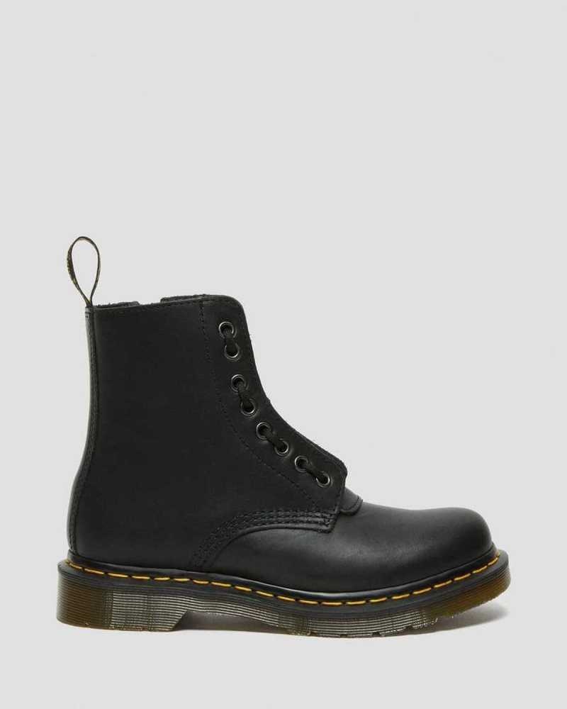 Dr Martens 1460 Pascal Nappa Zipper Boots Black | 57XPAJGML