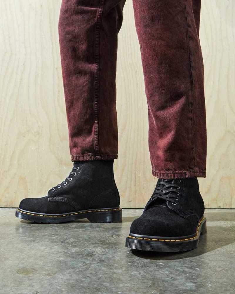 Dr Martens 1460 Pascal Suede Lace Up Boots Black | 23CIMZKLY