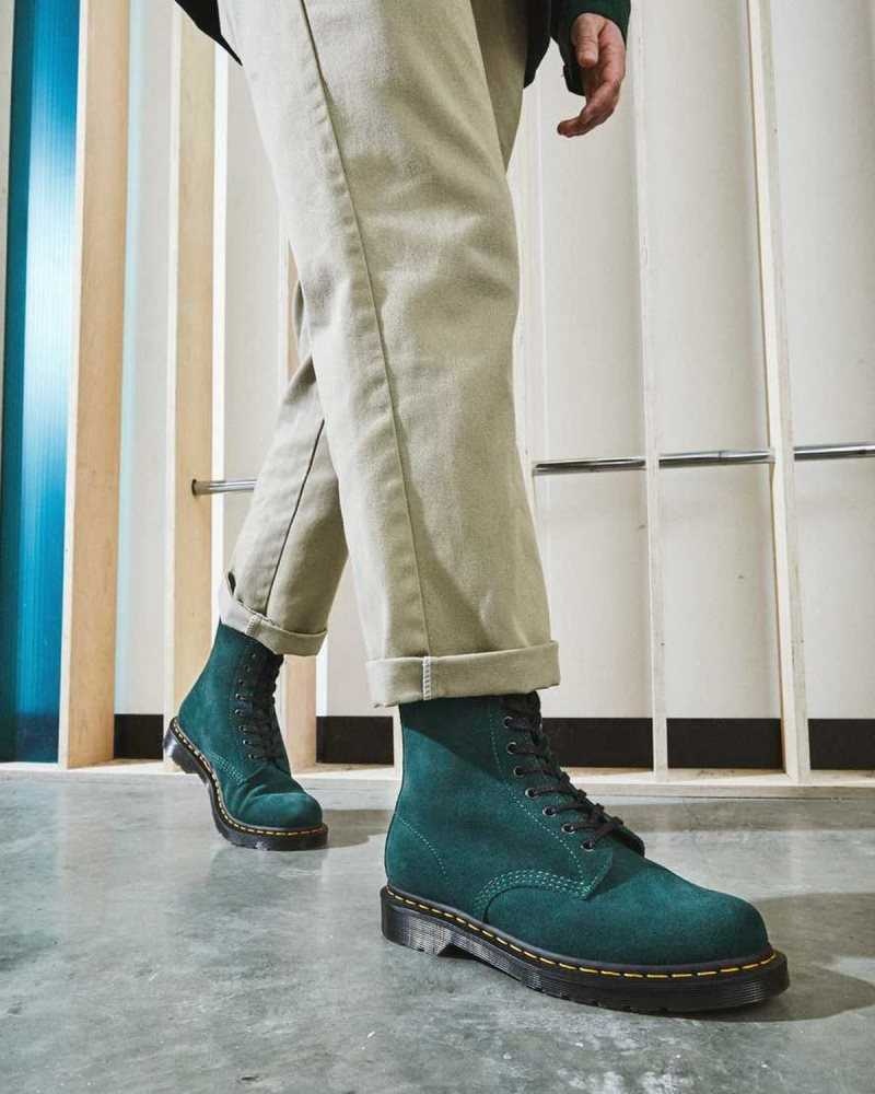 Dr Martens 1460 Pascal Suede Lace Up Boots Green | 07DJWUOPN