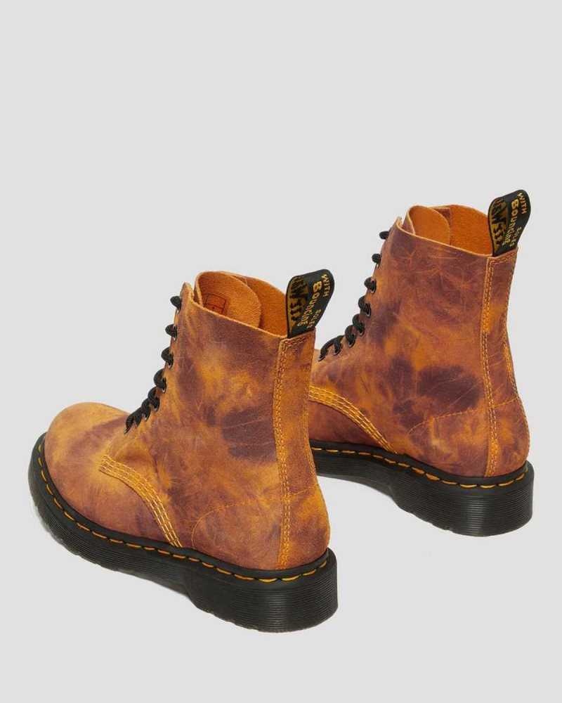 Dr Martens 1460 Pascal Tie Dye Leather Lace Up Boots Orange | 04FPDBLCM