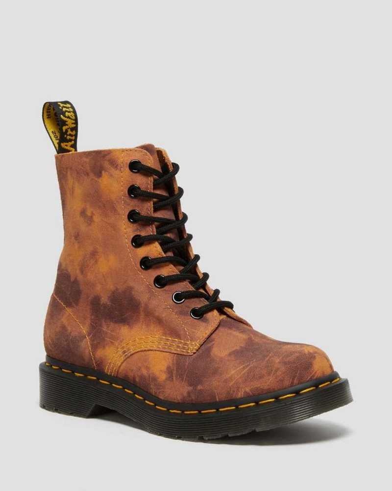 Dr Martens 1460 Pascal Tie Dye Leather Lace Up Boots Orange | 04FPDBLCM