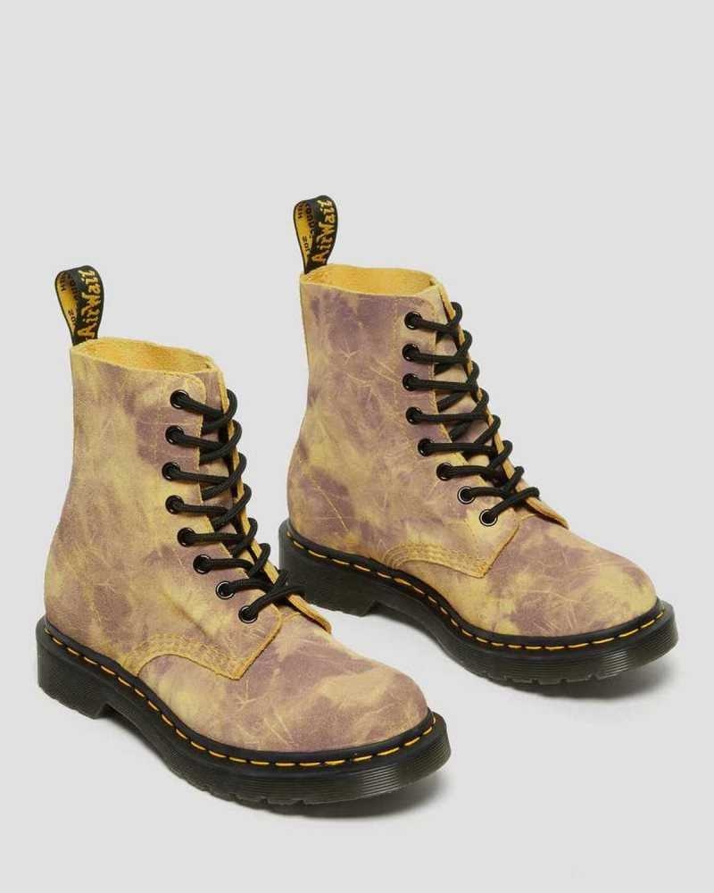 Dr Martens 1460 Pascal Tie Dye Leather Lace Up Boots Yellow | 95IWTAYDZ