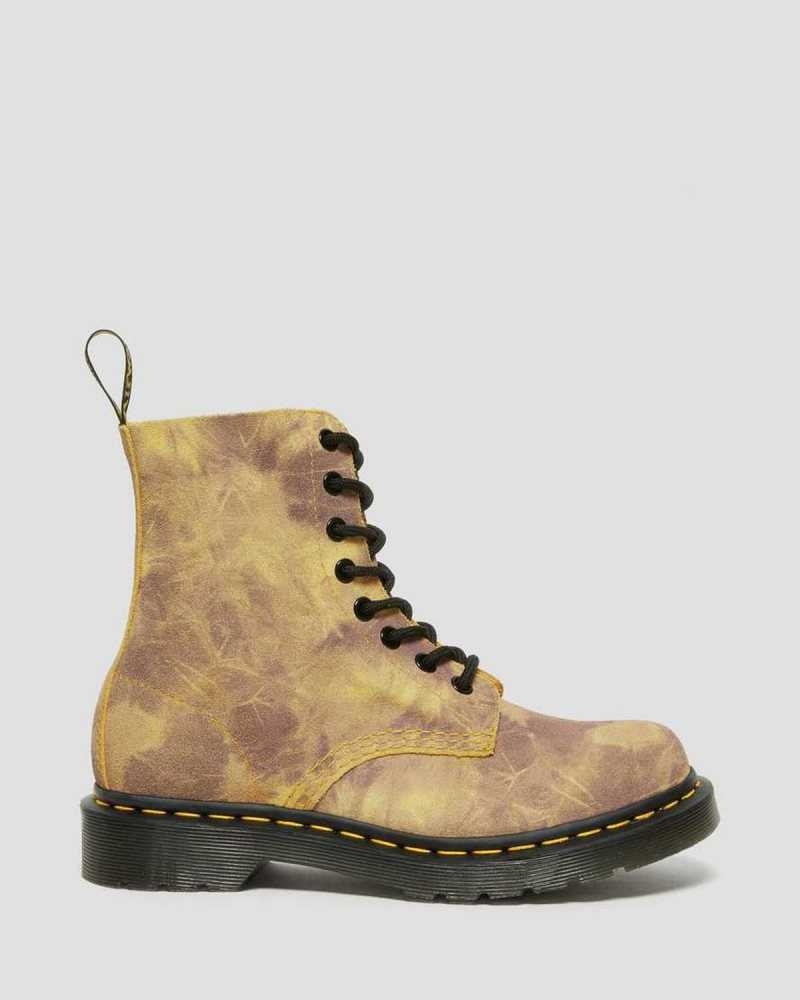 Dr Martens 1460 Pascal Tie Dye Leather Lace Up Boots Yellow | 95IWTAYDZ