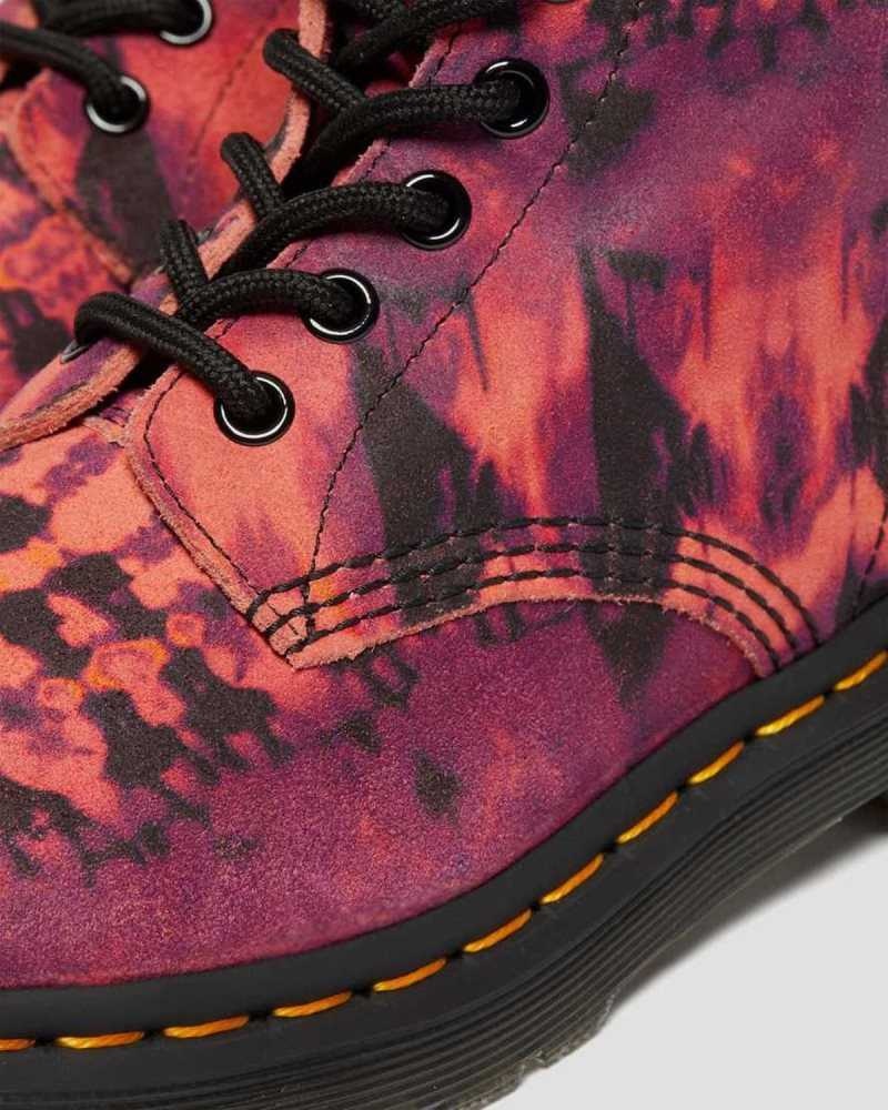 Dr Martens 1460 Pascal Tie Dye Leather Lace Up Boots Purple | 93ZJDVFIW