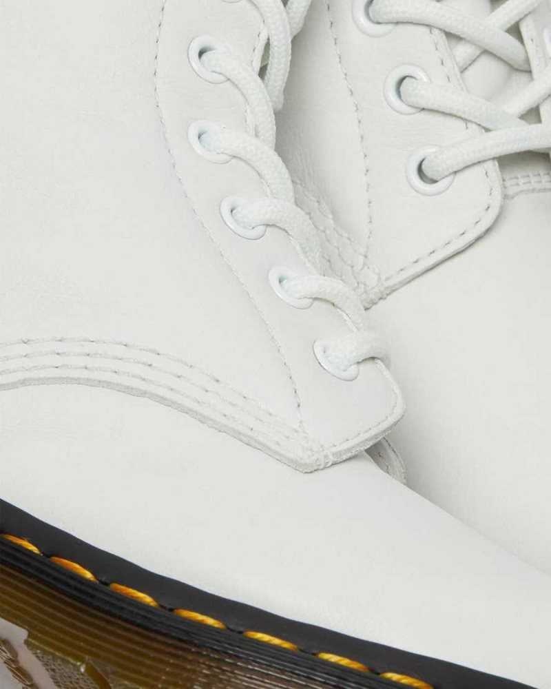 Dr Martens 1460 Pascal Virginia Leather Boots White | 70RLUKQVF