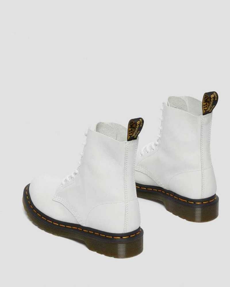 Dr Martens 1460 Pascal Virginia Leather Boots White | 70RLUKQVF