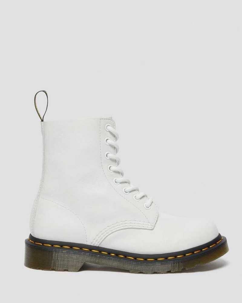 Dr Martens 1460 Pascal Virginia Leather Boots White | 70RLUKQVF