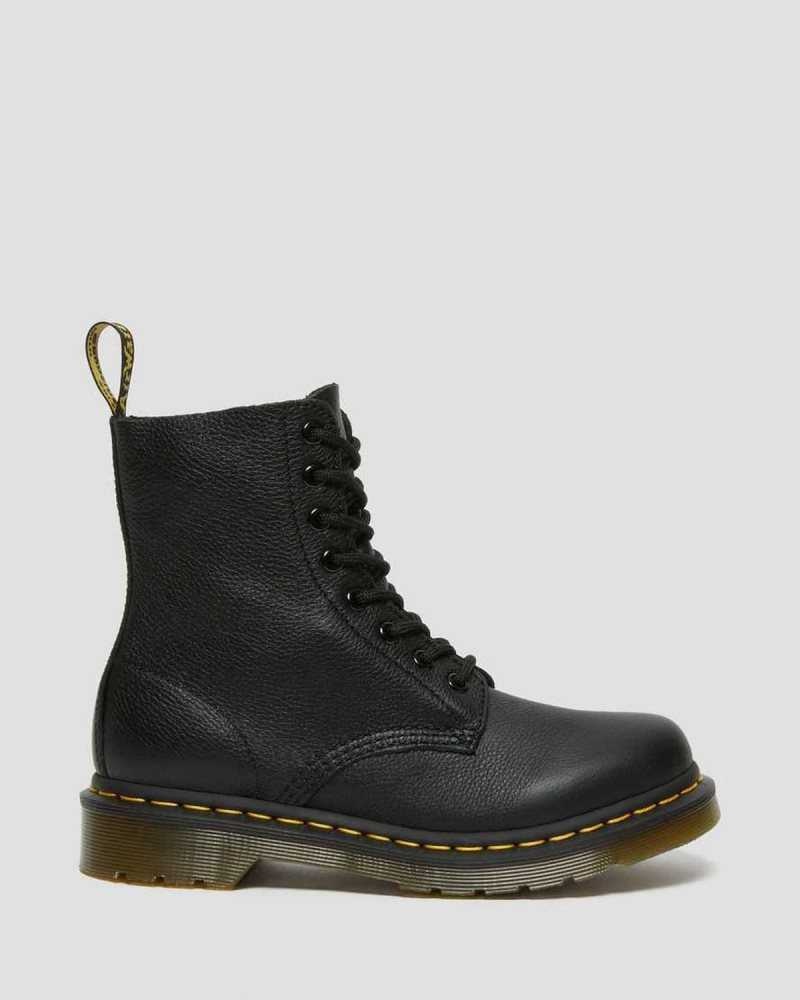 Dr Martens 1460 Pascal Virginia Leather Boots Black | 61IZQFRSL