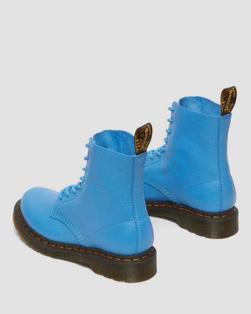 Dr Martens 1460 Pascal Virginia Leather Boots Blue | 41YTICRPS